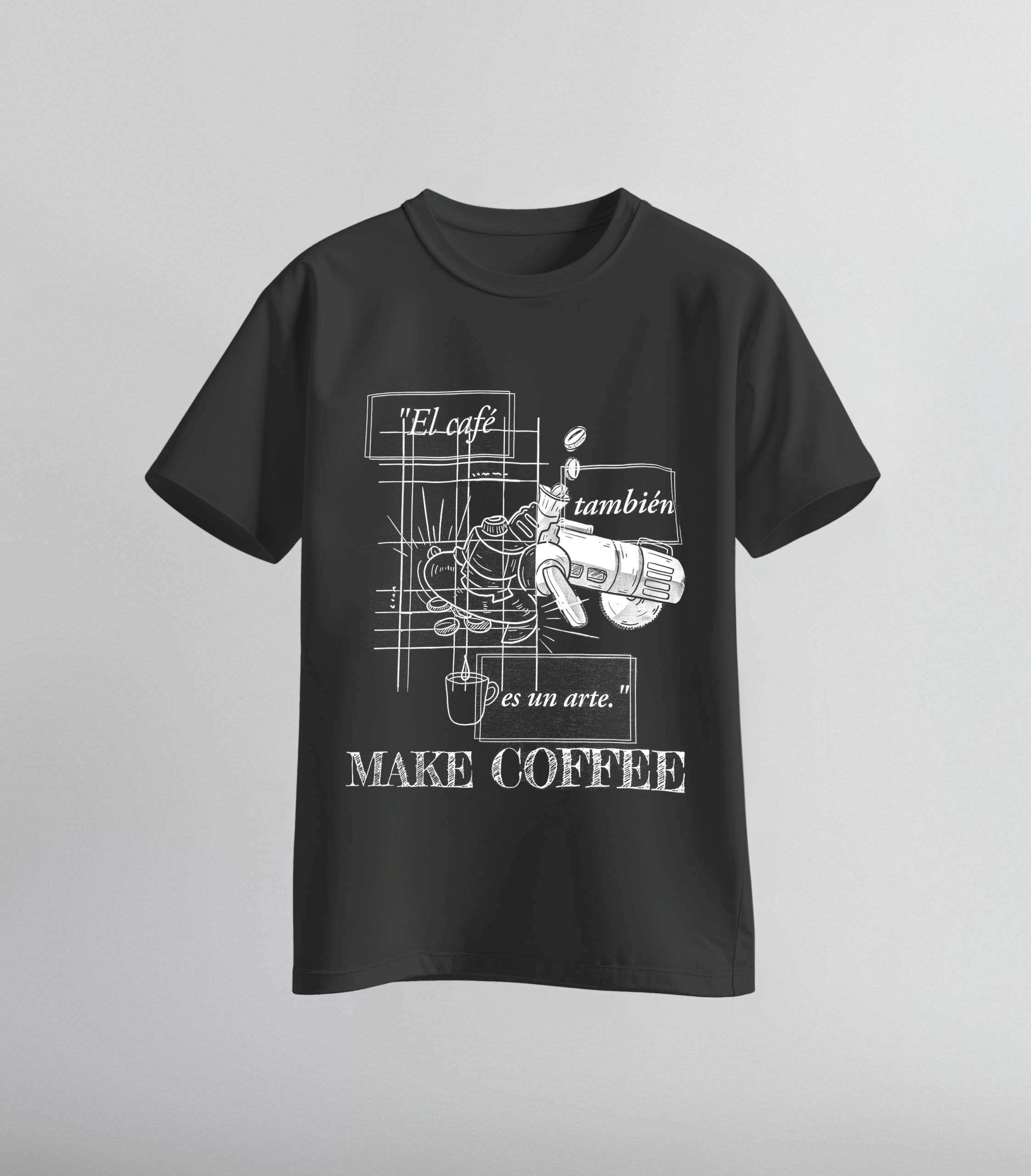 Polo - Barista Sketch - Negro